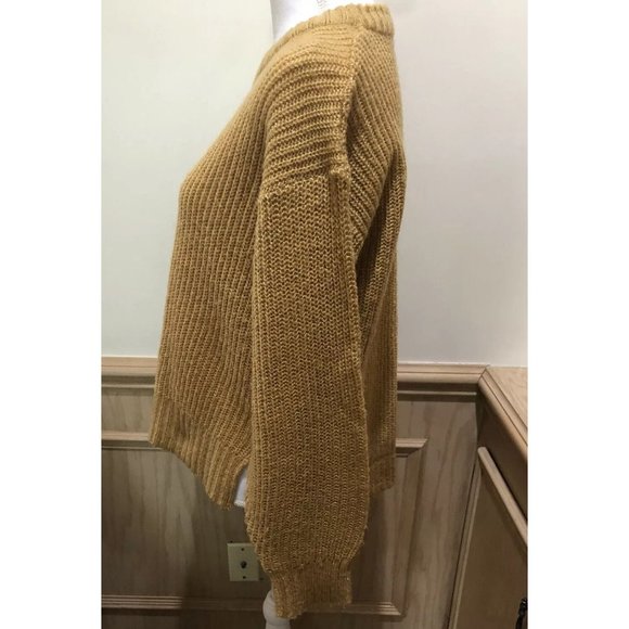 True Craft Pullover Sweater Long Sleeves ~ Loose Fitting ~ Dark Yellow~  Med - Picture 2 of 5